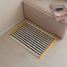thirteen 拾參家居 植絨吸水地墊 柔軟吸水 防滑安全, 60 x 40cm, 尼斯橫條紋