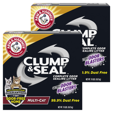 ARM&HAMMER 除臭貓砂 Clump & Seal 8.62kg 99.9% 低粉塵 多貓家庭適用, 2盒