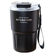 Sitarayuri 雙飲款 簡約咖啡杯, 1個, 黑色, 600ml