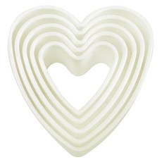 GP&me Dolce大小餅乾模5件組 PP塑料 堆疊收納, 愛心, 1組