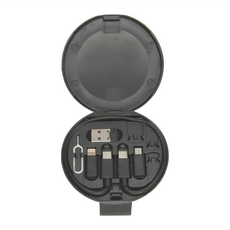 五合一快充數據線收納盒 60W快充 收納組, 黑色, 1個