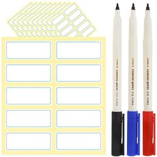 Yeondoo-Aengdoo 防水標籤貼紙100入附3色油性姓名筆組 (45x18mm), 100張, 1組