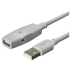 POLYWELL 寶利威爾 USB2.0 Type-A公對A母 主動式增益延長線, 5m, 1條