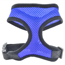 捷華寵物胸背帶+牽繩 雙層滌綸網格布 適合胸圍31-37cm 輕盈透氣, S(脖圍27cm 胸圍32~45cm), 藍色, 1組
