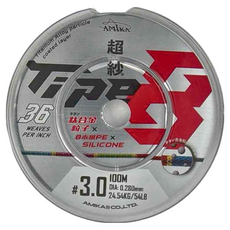 AMiKA 釣線 Type 3，鈦合金粒子塗層，36 WEAVES PER INCH, 100m, 1個, 彩色