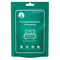 原生良品 差旅必備不織布拋棄式便攜隔髒一次性床單被套枕套組 三件套, SMMS不織布, 親膚舒適, 床單 + 被套 + 枕套, 單人, 白色