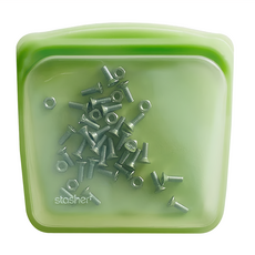stasher 方形矽膠密封袋 綠色 828ml, 19.1 x 19.1 x 2.5cm, 1入, 1個
