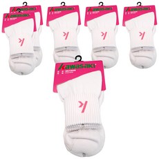 kawasaki 川崎 女襪 運動厚底呼吸襪 網羽球運動襪 Set 6雙 精梳棉85% 彈性佳不易變形 抗菌降臭, 19~23cm, 白色