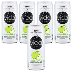 DyDo Vida 氣泡飲，青蘋果味，零卡路里，零糖，零食用色素, 325ml, 5罐