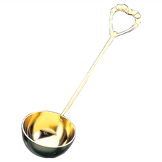 SALUS 佐藤金屬 心型咖啡量匙 12.3 x 3.5cm 4g, 金色, 1支