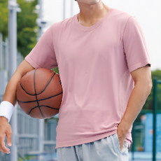 巧奇 CHEAUCHI COOL涼T V領中性素T, 100%尼龍吸濕彈性纖維, L, 微醺粉