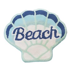 日本Tomo 療癒海洋貝殼造型地墊 棉81% 滌綸10% 人造絲5%, 藍色