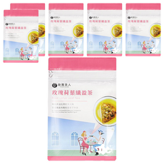 台灣茶人 荷葉玫瑰纖盈茶, 日本進口耐高溫茶包, 3.3g, 10包, 6袋