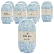 brandyarn Bubble Queen系列 菜瓜布線 90g, 淺藍色, 8捲