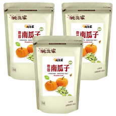 元氣家 綠茶帶殼南瓜子, 低溫烘焙非油炸, 嚴選大粒南瓜子, 飽滿口感, 200g, 3包