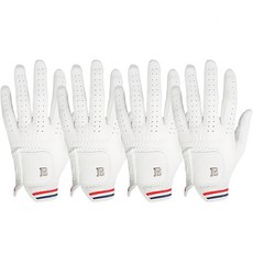 BRENCE Golf 男款羊皮經典高爾夫左手手套, 4個, 白色