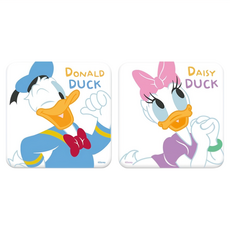 收納王妃 米奇家族 珪藻土杯墊 方 2入, 唐老鴨&黛西, 1組