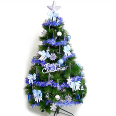 摩達客 特級綠松針葉聖誕樹組 台灣製4尺 (120cm) 藍銀色系配件, YS-GPT04002