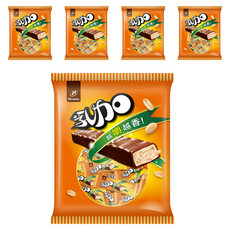 77 乳加 迷你巧克力 5袋 香濃滑順牛奶巧克力 花生顆粒 獨立包裝, 123g