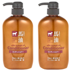 KUMANO 熊野油脂 HO馬油潤髮乳, 600ml, 2瓶