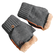 保暖防風兩用登山健身手套 防滑露指設計男女戶外半指手套 翻蓋深灰 1雙