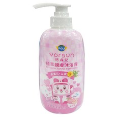 YOrSUn 悠森兒 POLI波力 植萃親膚沐浴露 500ml 蜜桃香, 胺基酸洗淨, 溫和不流淚配方, 適合敏感肌膚, 1瓶