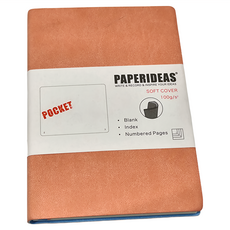 PAPERIDEAS A6 軟皮 空白筆記本 102 x 148mm 188頁, 裸粉色, 1本