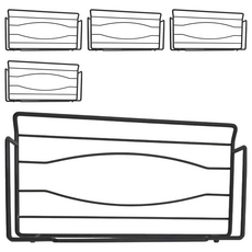 Little Pink Rabbit 粉彩小兔 免釘衛生紙架 鐵線電鍍 24.5cmx13cmx5cm 台灣製, 黑色, 5個