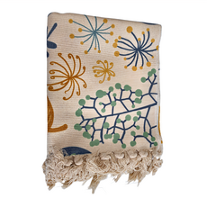 北歐流蘇棉麻地墊, 手工編織透氣舒適結實耐用, 葉子, 60 x 150cm