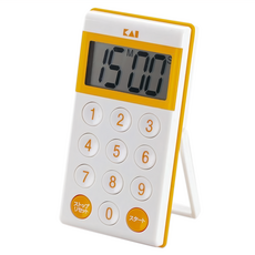 KAI 貝印 KITCHEN 大音量計時器 DH-7284, 黃色, 1個
