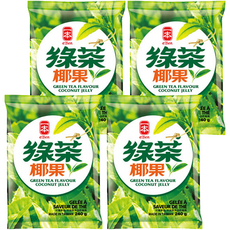 e.Ben 一本 綠茶椰果果凍 240g 台灣製造, 4袋