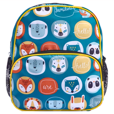 Familidoo 法米多 米多動物家族兒童背包 SG106, Polyester 300D印花布, 大容量透氣設計, 27 x 25 x 12.5cm, 小熊藍