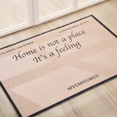 沐慕家居 耐滑耐磨英文絲圈地墊 60 x 90 白底黑字, 1個