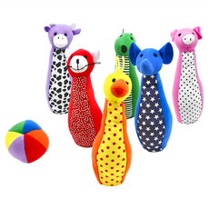 Ed.Inter 動物保齡球玩具套裝, 可鍛鍊孩童體能及專注力，適合收藏送禮的可愛動物造型, 1組, 混合顏色