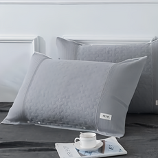 卡扣式三層紗枕巾 105 x 50cm 灰色 - 親膚透氣 卡扣固定