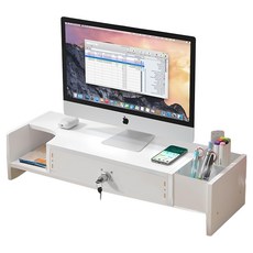 小麥購物 電腦螢幕增高架 49.8 x 19.3 x 13.4cm, 白色