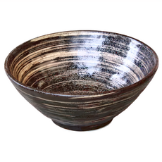 茶釉金旋7吋井-日本制 19x8cm/1000ml 陶瓷碗, 1個