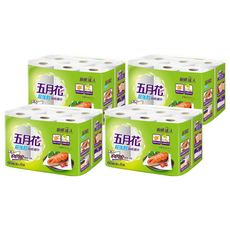 五月花 超強韌廚房紙巾 60張, 6捲, 4袋