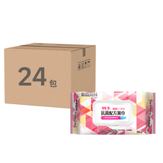 奈森克林 抗菌配方濕巾 掀蓋式, 80張, 24包