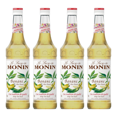 MONIN 莫寧 黃香蕉風味糖漿，適用於調酒、咖啡、花茶、茶飲、氣泡水、烘焙, 700ml, 4瓶