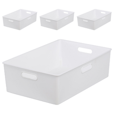 KEYWAY 聯府 博多收納盒 TBD30-1 10.1L, 白色, 4個