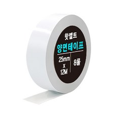 DADA 高黏度熱熔雙面膠帶, 25mm x 12m, 透明, 8捲