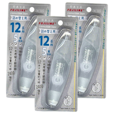 TEMPO 節奏牌 FUJILINE 大容量修正帶, 12米長, 5毫米寬, 日本原裝A級母帶, 約可修2400個字, 白色, 1組