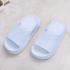 TAY SONG 太松 寬版條紋室外拖鞋 37~38, 265mm, 水藍色