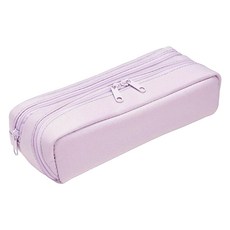 Raymay 藤井 大大打開雙倍收納筆袋 雙拉鍊大容量 網眼口袋設計, 紫色, 1個