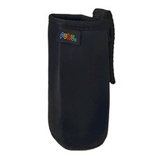 PUKU 藍色企鵝 提帶水杯套 11.5 x 6.5cm 黑色 方便攜帶 保護水杯, 1個