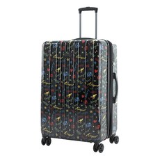 KANGOL 袋鼠 滿版塗鴉拉鍊行李箱 24吋, 黑色