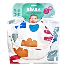 BEABA 可拆式兩用防髒圍兜，帶可拆卸袖子, 幾合塗鴉, 1件