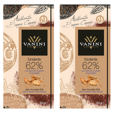 Vanini Products 62%醇黑杏仁甜酒風味夾心巧克力, 100g, 2片