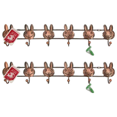 粉彩小兔 小熊六鉤, 古銅色, 2個